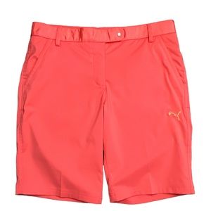 Puma Women's Hot Coral Tech Bermuda Golf Shorts Size: 6‎ NWOT